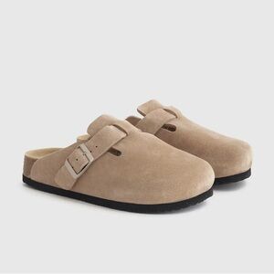 Quince Water Repellant Suede Clog Mules